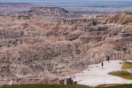 Scenic overlook of Mountain desert Canyon in the Badlandsの写真素材