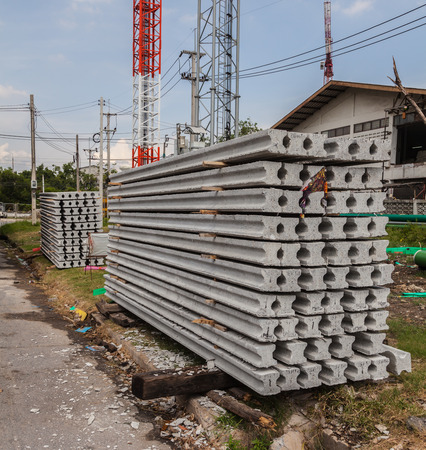 The pile of  concrete foundation piles.の写真素材
