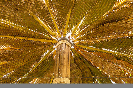 Straw leaves texture pattern backgroundの写真素材