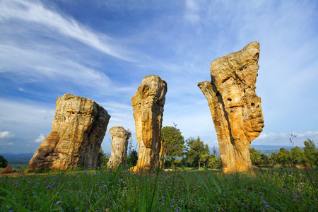 White rock stonehenge national nark, Phu Hin Lan national park in thailand.