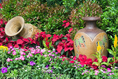 Vertical Garden Decoration with Vase.の写真素材