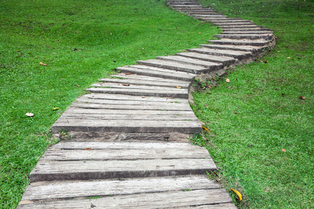 walkway on the grass in the park.の写真素材