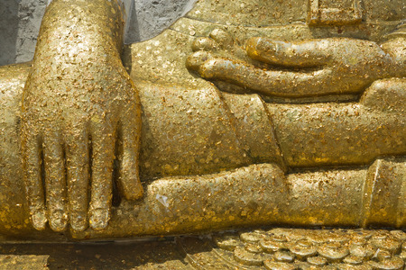 Hand of the Buddha statue in Thailand.の写真素材