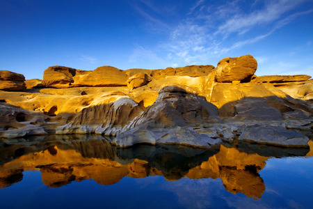 Beautiful scenery of Sam-Pan-Bok Grand Canyon, Ubon Ratchathani, Thailand.の写真素材