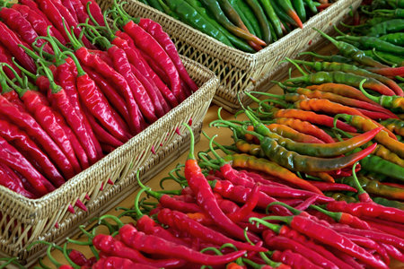 Colorful peppers for cooking.の写真素材