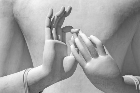 Hand of the Buddha statue.の写真素材