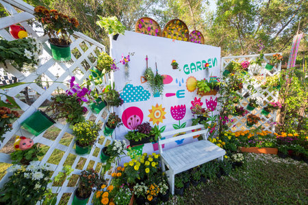 Vertical landscaping in the park.の写真素材