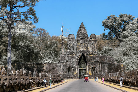 Angkor Wat, Angkor Thom, Siem Reap, Cambodia were inscribed on the UNESCO World Heritage List in 1992.の写真素材