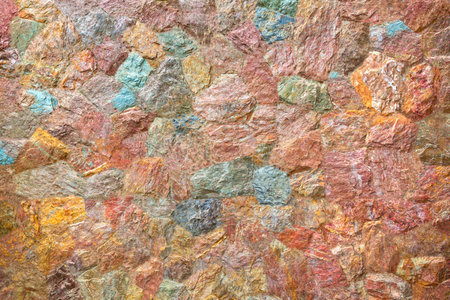 Colorful patterned stone wall.の写真素材