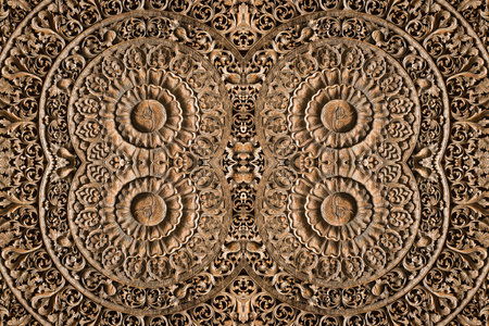 Wood carving patterns for background.の写真素材