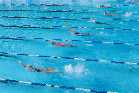 Swimming pool in a race.の写真素材