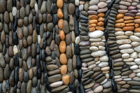 Colorful patterns of the walls decorated with stoneの写真素材