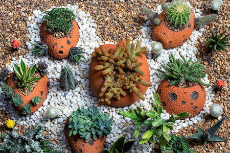 Vertical gardening for cactus and desert plants in the field.