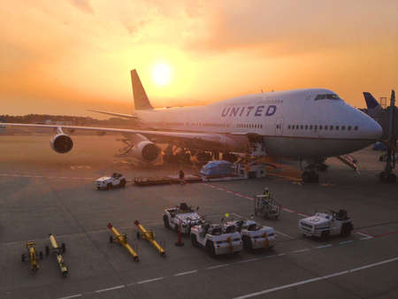 Airplane at airportの素材