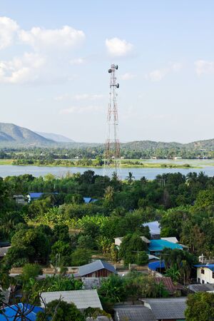 Cell phone tower in countrysideの写真素材
