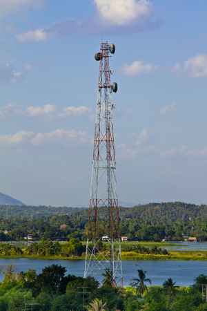 Cell phone tower in countrysideの写真素材