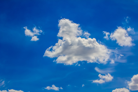 blue sky with clouds on summerの写真素材
