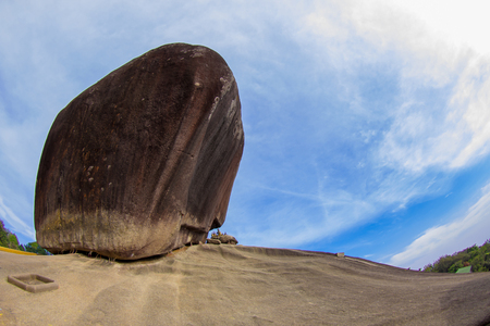 Buddha's footprinte at Khao Khitchakut in Chantaburi, Thailandの写真素材