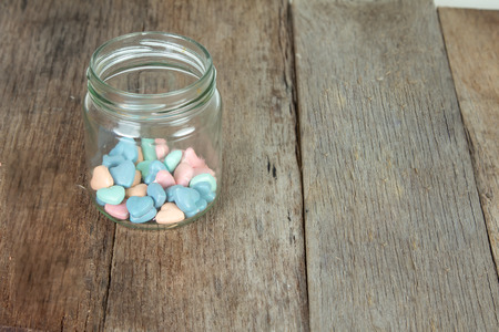 sweet candy heart in jar.の写真素材