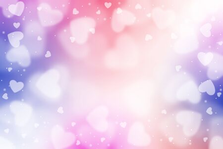 Valentine day, Blurred hearts light and sparkling particles abstract background.の写真素材