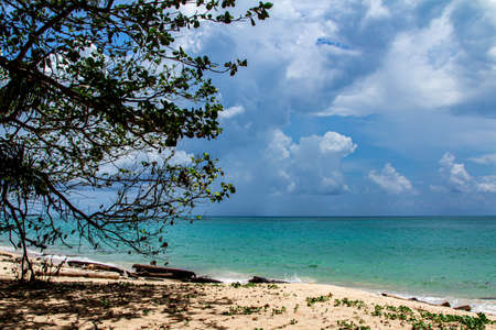 sea scape background of Mai Khao Beach,Phuket ,thailand.