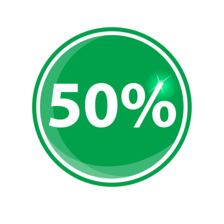 fifty percent, isolated 50%のイラスト素材