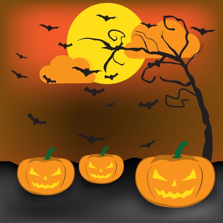 background of  Halloween Jack-o-lantern のイラスト素材