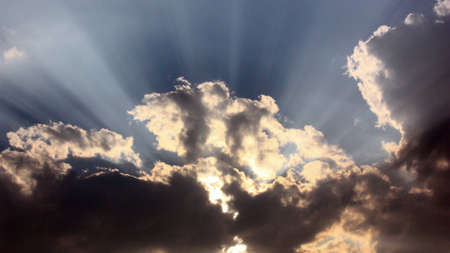 Sad sky and lightの写真素材