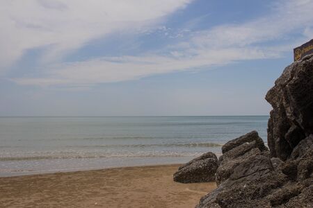 Rocky mountain at the beach.の写真素材