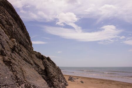 Rocky mountain at the beach.の写真素材