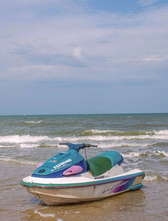 The speed boat at the beach.の写真素材