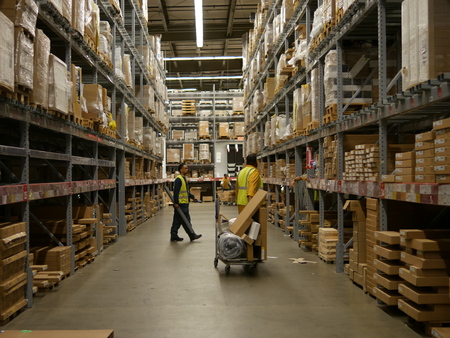 Elizabeth, New Jersey - March 12 2017. Inside the warehouse of IKEA, a furniture seller.のeditorial素材