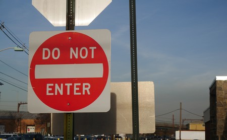 Do not enter signの写真素材