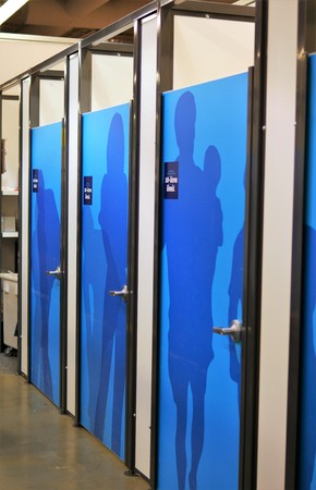 Fitting room in an apparel storeの写真素材