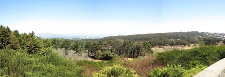 Panoramic view at san francisco from the trailの写真素材
