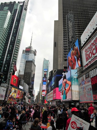 New York City - May 7 2017. Busy street of Time Square.