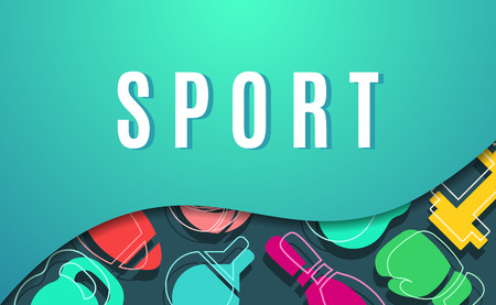 Modern style sport banner color design. Vector illustration templateのイラスト素材