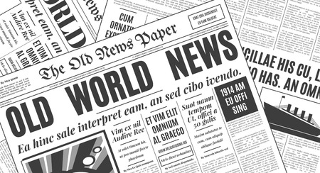 Old white newspaper vintage design. Retro background vector template with place for your text.のイラスト素材