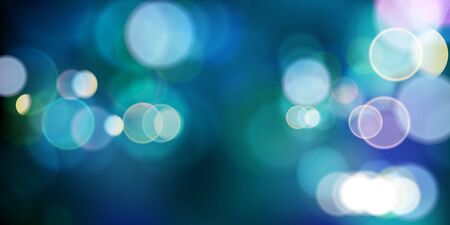 Blue lights background. Defocused abstract blue christmas backgroundのイラスト素材