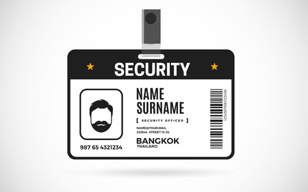 Event Security id card set with lanyard. vector design and text template illustrationのイラスト素材