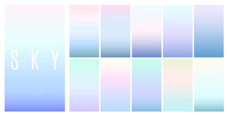 Soft color background design. Creative Gradient set for greeting card, flyer, invitation, poster, brochure, banner calendarのイラスト素材