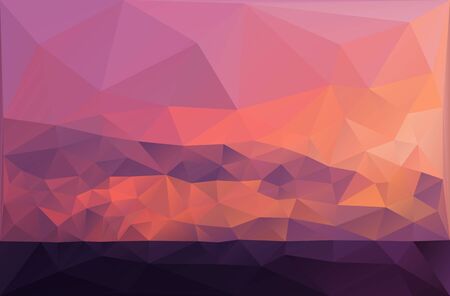 Red romantic sunset on the sea. Creative vector background designのイラスト素材