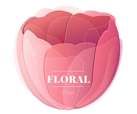 Vector red tulip flower head isolated on a white background. Creative illustration for your designのイラスト素材