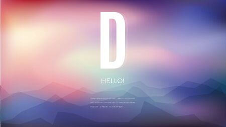 Geometric Blur abstract background with mountains and text. Vector design illustrationのイラスト素材