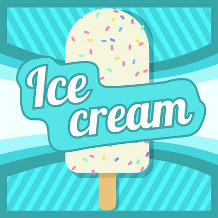 Ice cream vector sign illustration, poster or banner symbol designのイラスト素材