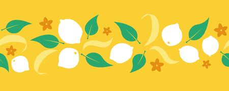 Lemon vector creative illustration, folk style isolated color design templateのイラスト素材