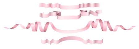 Ribbon vector realistic illustration. Soft pink color design templateのイラスト素材