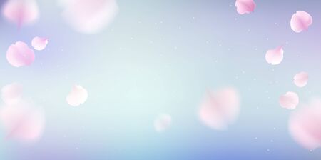 Pink sakura 3D romantic illustration with copy space.のイラスト素材