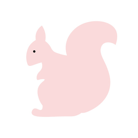 Squirrel design background. Vector flat cute template, simple minimal illustrationのイラスト素材