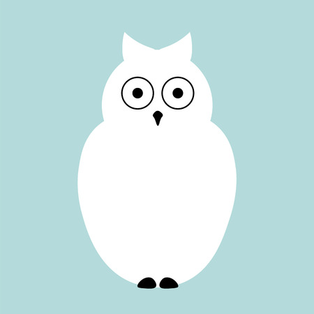 Owl design background. Vector flat cute template, simple minimal illustrationのイラスト素材